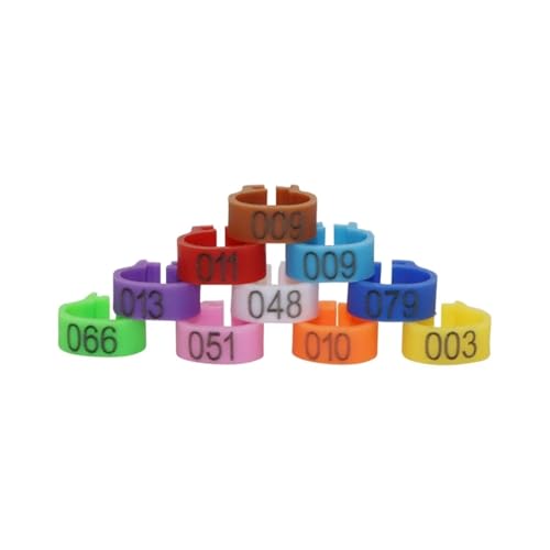 Bandas de identificación de pollo y anillos para patas de aves de corral de plástico 8mm 6