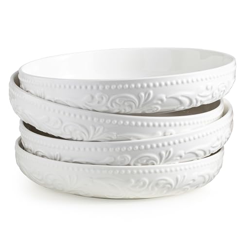 YHOSSEUN Ceramic Pasta Bowls Set of 4, 50 OZ Large
