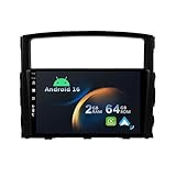 YUNTX [2+64G] Android 16 Autoradio con navi para Mitsubishi Pajero 2006-2016-Incorporado CarPlay/Android Auto/GPS-IPS 9' Pantalla-Dab/Bluetooth 5.0/Control del Volante/USB/WiFi/MirrorLink/4G