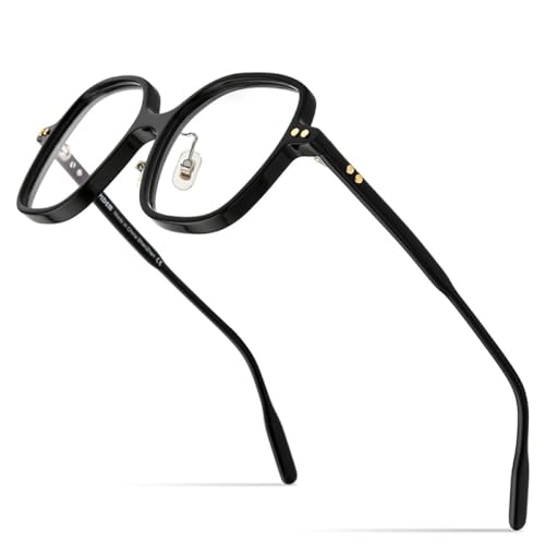 Gafas de acetato para hombre y mujer con montura cuadrada transparente de gran tamaño
