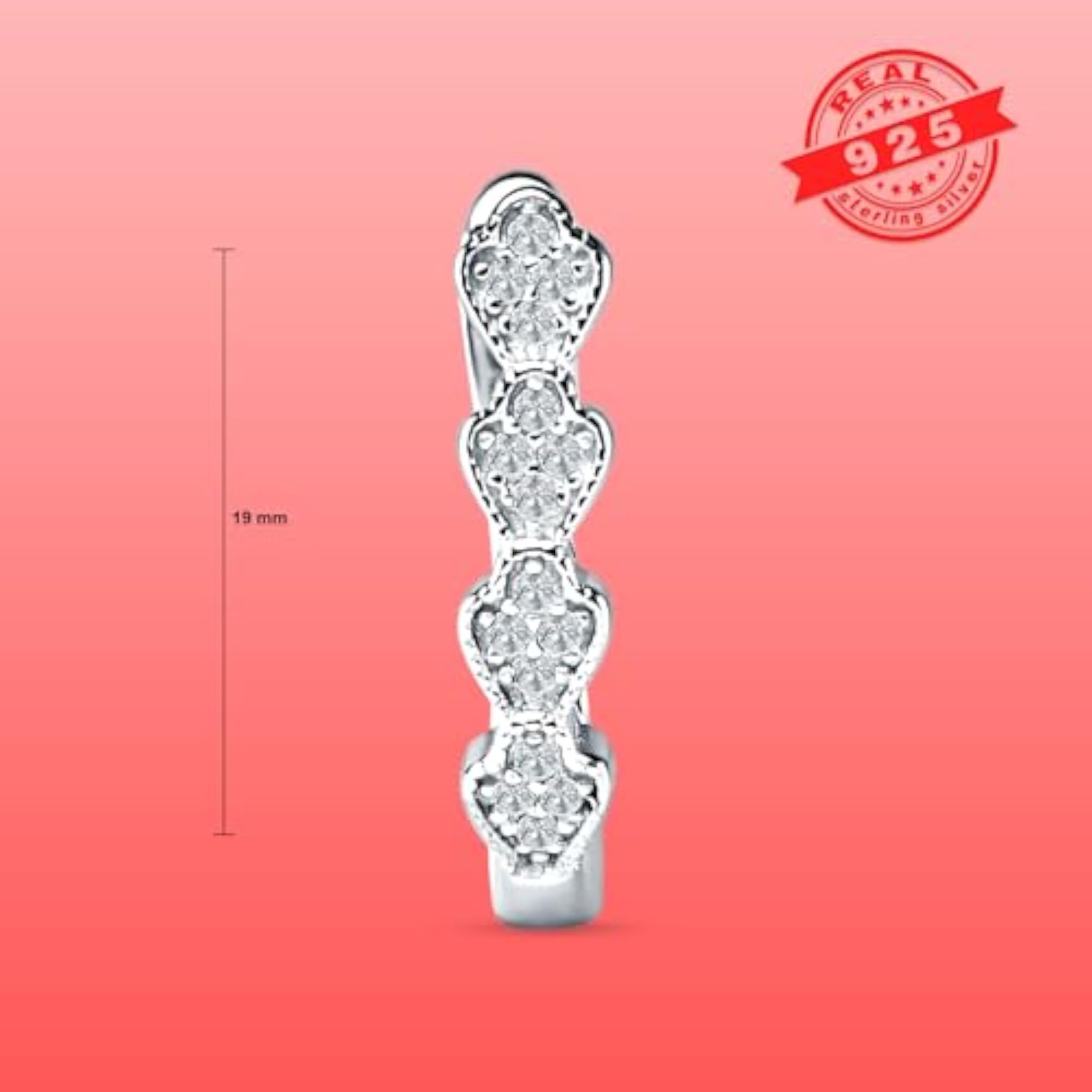 Women's 925 Sterling Silver Korean Half Eternity Leaf Huggie Earrings