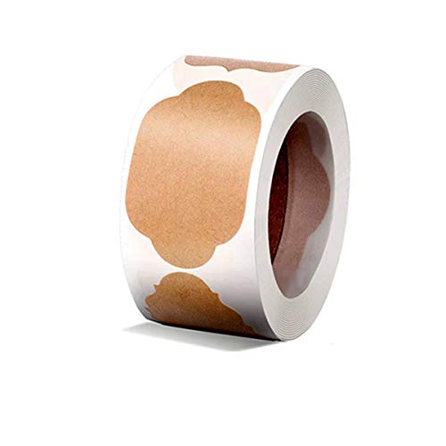 300 Stück Geschenkaufkleber, Kraft-Aufkleber Selbstgemacht mit Aufkleber,DIY Sticker Etiketten,für kosmetische handgemachte Geschenke Dekoration Einmachgläser Lebensmittelgläser Handwerk (3 * 5 cm) Cover