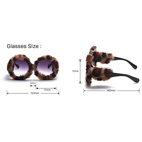 willochra cute punk Oversized Sunglasses Women Soft Fur Sun Glasses Men UV400 Gradient Shades4