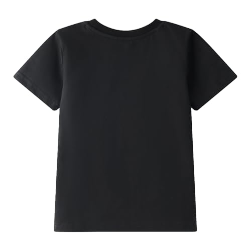 Image of HILEELANG Baby Girl Summe Short Sleeve Cotton Black Bunny Graphic Fun Holiday Wear Casual Crewneck T Shirt 2T
