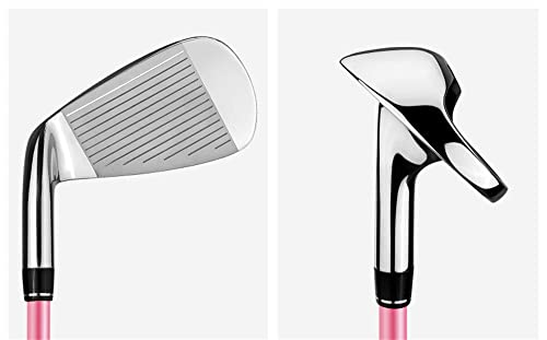 Pink Lady'S Golf Iron 7 Carbon Steel Shaft L Flex Stainless Steel Head Lie 62.5 Loft 34 con Cubierta Elegante diseñada para la precisión y la Comodidad de Las Mujeres en el Campo