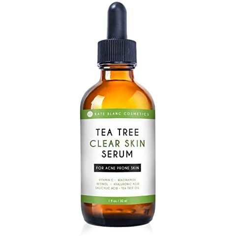 Kate Blanc Cosmetics Tea Tree Clear Skin Serum for Face. Tea Tree Oil for Acne Treatment (1oz, Natural) Cover