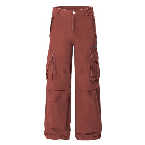 Men's Pants Spring Summer American Retro Zipper Casual Cargo Trouser for Men3