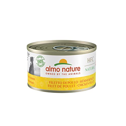 almo nature Comida Húmeda para Perros Natural de Pollo (24 latas x 95 g). Alimento para Perros Monoproteíco Enlatado HFC...