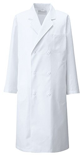 カゼン KAZEN メンズ診察衣W型長袖 115-70(ホワイト) 3L