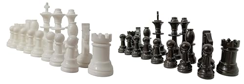 Image of Tima Durable Plastic Tournament Chess Pieces with Extra 2 Queens - Set of 34 Standard Size Chessmen Staunton Coins (3.75 inch Inch King Height Size)
