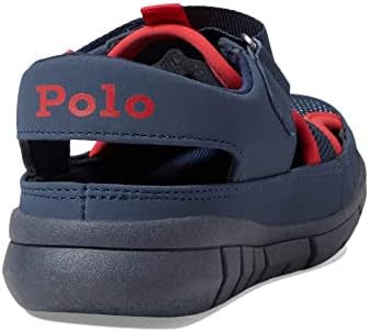 POLO RALPH LAUREN Boy's Barnes Sandal (Little Kid) Navy Mesh/Pu/Nubuck/White Pony Player 12 Little Kid M | Image 4
