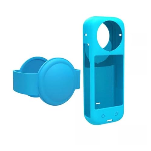 Image of Action Pro Silicone Protective Cover + Lens Cap Compatible with Insta360 X4 Action Camera (Blue)