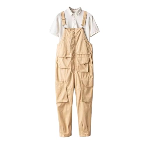 Peto para hombre WOLONG de algodón marrón holgado con bolsillos 1