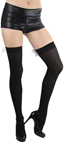 Image of ToBeInStyle Women's Back Satin Bow Thigh Hi