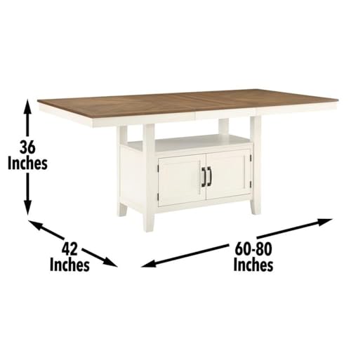 Steve-Silver-Furniture-Honey-Brown-Counter-Height-Book-Matched-Veneer-Top-Hidden-Storage-Modern-Farmhouse-Design-Table-42-D-x-80-W-x-36-H Steve Silver Furniture Honey Brown Counter Height Book Matched Veneer Top Hidden Storage Modern Farmhouse Design Table 42 D x 80 W x 36 H