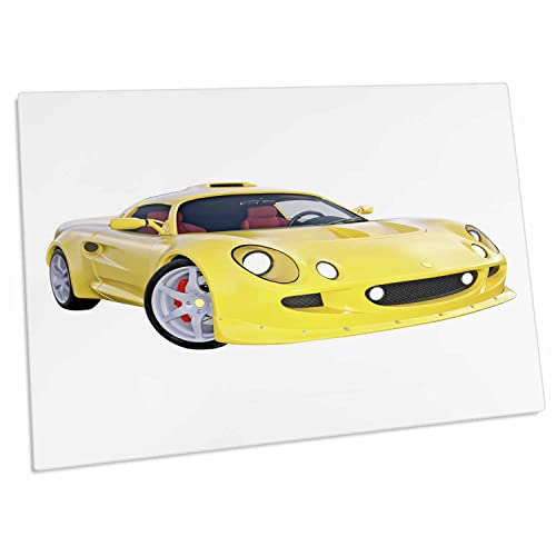 Pad para escritorio 3dRose auto deportivo amarillo 23x16