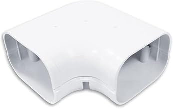 Cestluck 3" W 90° Flat Elbow, Level Bend Cover, Decorative PVC Line Set Cover Kit Parts Accessories for Ductless Mini Split Air Conditioners, Central AC and Heat Pumps