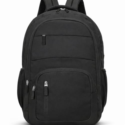 Image of Flamebird Professional Black Laptop Backpack for Men & Women - Water Resistant Business Travel Bag with Multi-Pocket Organizer - Casual Daypack for Office, College & Commute-30L