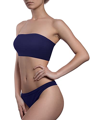 Image of Geyoga 6 Pieces Strapless Bandeau Bras, Seamless Bralettes Stretchy Non Padded Tube Tops for Women