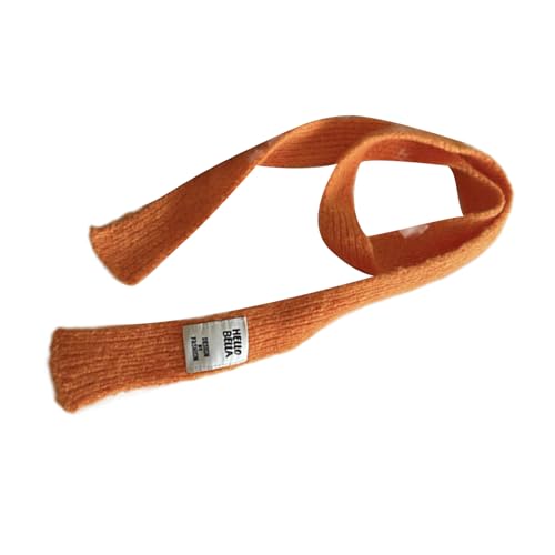Women Winter Solid Color Scarf Dopamine Styling Neckerchief Y2k Decorative Thin Knitted Neck Guard Lightweight Knit Sca2