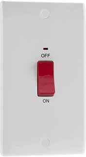 BG Electrical 872-01 Double Pole Large Cooker Control Unit with a Power Indicator, 45 Amp, White