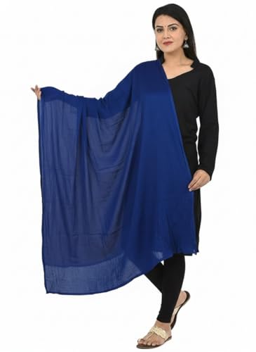 Image of Women's Solid Plain Pure Cotton long Dupatta & Chunnis odhni with pom pom border, 2.25 meter