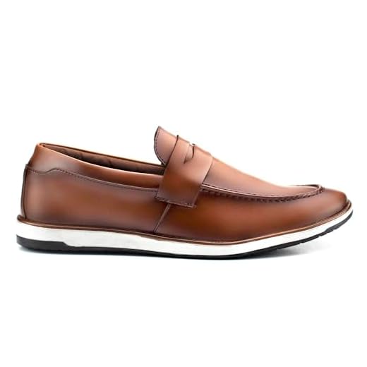 Sapato Loafer Masculino Social Sem Cadarço Mocassim Slip On Resistente Confortável (Caramelo, BR, Adulto, Numérico, 43)