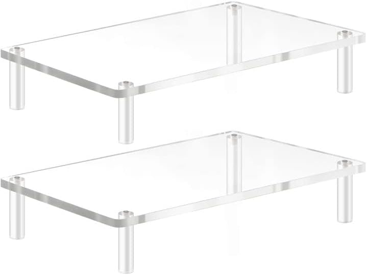 Miniatura 2 de YestBuy Soporte de acrílico para monitor, soporte de computadora transparente para laptop, iMac, PC, impresora, escritorio ergonómico, elevador de