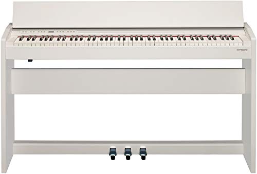 Roland F-140R Compact 88-Key Console Digital Piano with Bluetooth MIDI/USB and Weighted Hammer-Action Keyboard with Ivory Feel, Stereo Speakers, Key Cover, Satin White Finish