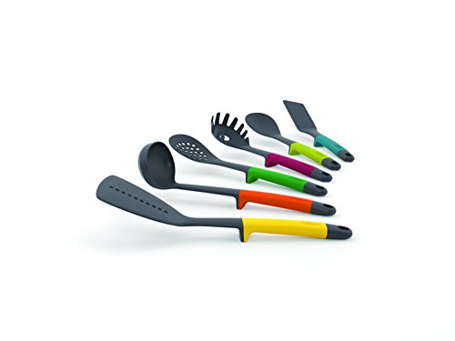Joseph Joseph Elevate - Kitchen tools & gadgets Carousel 6-Piece Utensil Set with rotating stand, Ergonomic silicone handles, non stick head- Green, 4