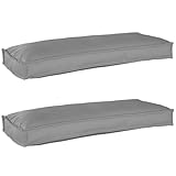 Qnhdfrt Palettenkissen für Bank 2 Stück Grau 100x40x8 cm Sitzkissen Set mit abnehmbarem Bezug aus...