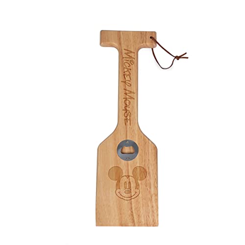 PICNIC TIME Disney Mickey Mouse Hardwood BBQ Grill Scraper with Bottle Opener, Wood Barbecue Cleaner, BBQ Cleaning Tool for Multi Types Grill Grates, (Parawood)
