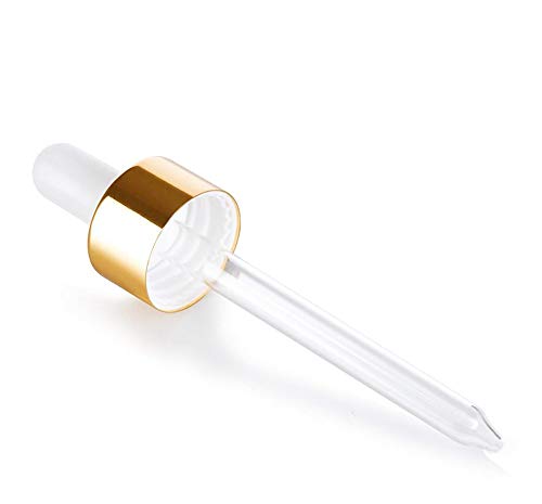 Furnido 6 Pcs, 3.4 Oz White Matte Glass Dropper Bottle for Essential Oils, Travel Container, Gold Aluminum Lid-Pipette, Funnel included
