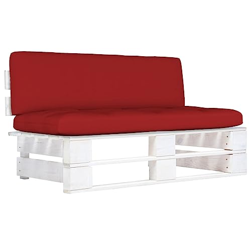 CKioict Juego de Muebles de jardín Set de salón para Exterior Conjunto de Muebles Sofá Central de palets de jardín Madera Pino impregnada blancaAdecuado para Jardines, césped, terrazas