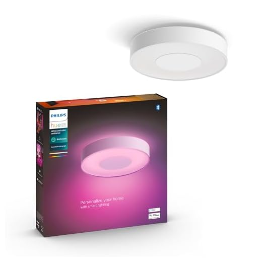Philips Hue White and Color Ambiance, Plafonnier Xamento Medium, Blanc, compatible Bluetooth, fonctionne avec Alexa, Google Assistant et Apple Homekit