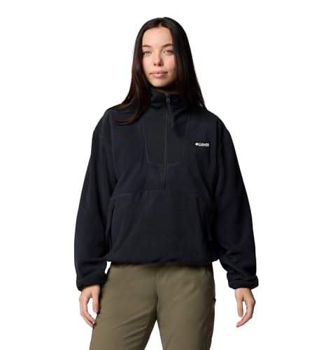 Columbia Womens Sequoia Grove Half Zip Fleece Jacket, Black, Small
