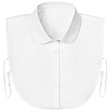 Kalkehay Detachable Dickey Collar Blouse for Women, Fake Half Shirts Faux False Collar for Girls Favors Round Collar, White