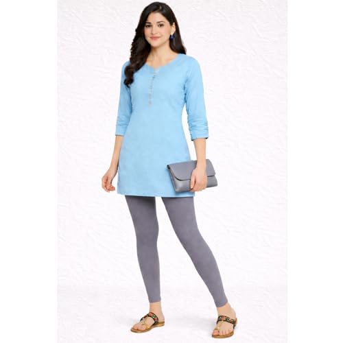 Image of Women Cotton Ankle Leggings Combo | Soft Stretchable Breathable Fabric | High Waist Comfortable Fit Bottom Wear for Kurti Office Casual & Daily Use
