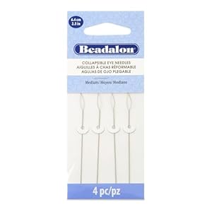 Beadalon Perlnadeln mit zusammenklappbarem Nadelöhr, 4 Stück