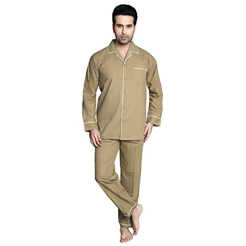 Image of Men's Cotton Solid Night Suit