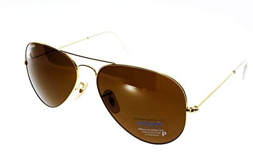 Lunettes de soleil pilote Art & Jack 0018PA métal doré verres minéraux marrons polarisés