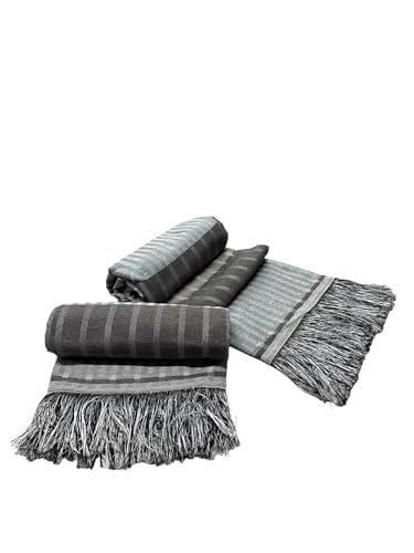 Kit 2 Peças Manta Protetora Decorativa e Gigante para Sofá (Marrom e Cinza)