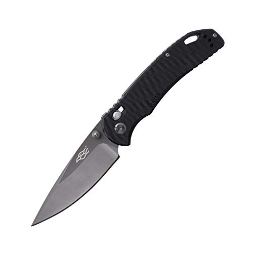 Firebird GANZO F7533 Pocket Folding Knife G-10 Handle with Clip 440C Stainless Steel Black Blade Hunting Fishing Camping Outdoor EDC Knife (Black)