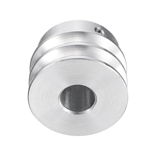 QUARKZMAN V-Typ Riemenscheibe 14mm Bohrung 40mm Außendurchmesser Doppelrillen Aluminiumlegierung Keilriemenscheibe für Motorwellen-Bohrmaschine 6mm(1/4) PU-Formgürtel