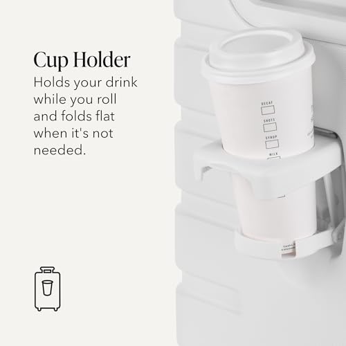 Image of SWISSGEAR Signature Hardside Expandable Carry-On Spinner Luggage, ABS Construction, TSA-Friendly Lock, and Built-In Cupholder, White, 19-Inch