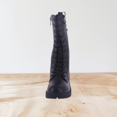 Forever Link Kids Girls Knee high lace up boots With side zipper4