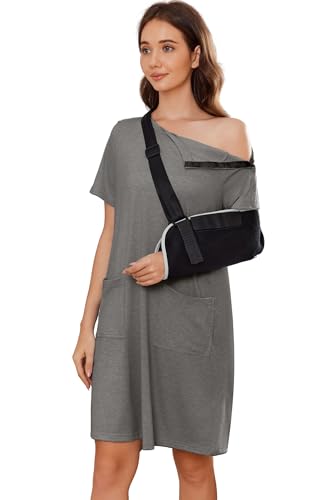 Deyeek Women's Post Shoulder Surgery dress Tear Away Short Sleeve