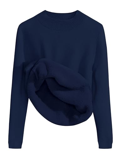 ZESICA Women's Fleece Sherpa Lined Sweater 2026 Winter Thermal Shirts