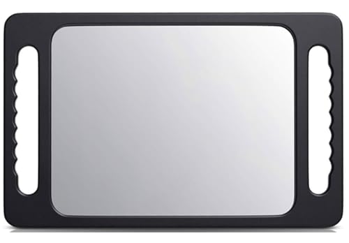 mpowtech Double Handle Mirrors(15.94" x 10.16") - Large Hand held Mirror with Handle,Barber Mirror Handheld,Salon Hand Mirrors,Barber Accessories, Black by mpowtech - Used condition - US$14.45