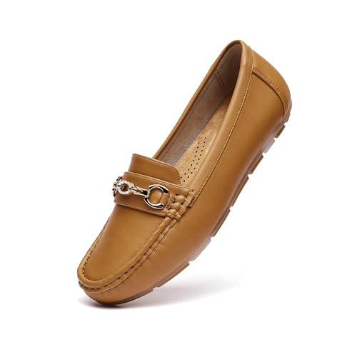 Image of Women's Business Loafers Work Casual Flats Shoes Lightweight Penny PU Leather Slip On Walking Shoes